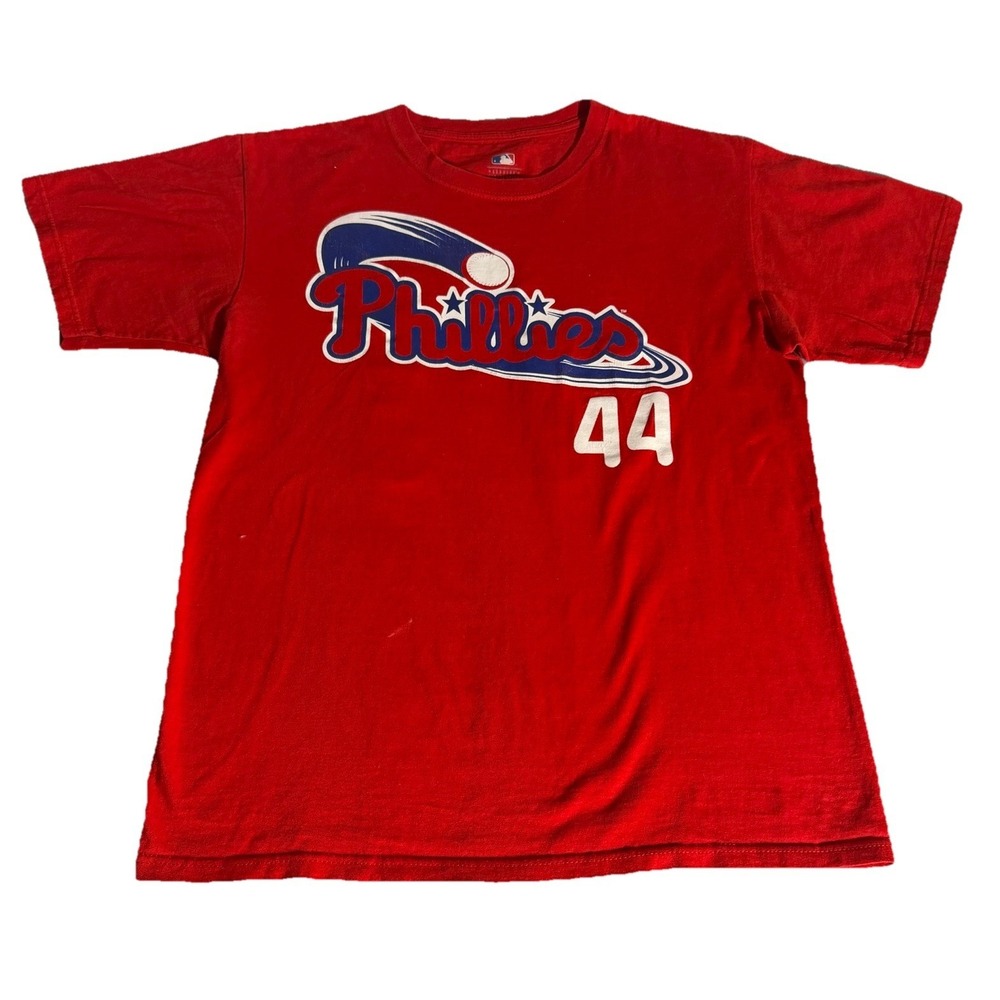 Philadelphia Phillies Shirt Mens Medium Red MLB Baseball Oswalt 44 T-Shirt Tee
